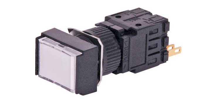 DPST Alternate White Illuminated Solder Tail Pushbutton Switch