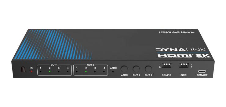 8K 4x2 HDMI Matrix Switcher with eARC