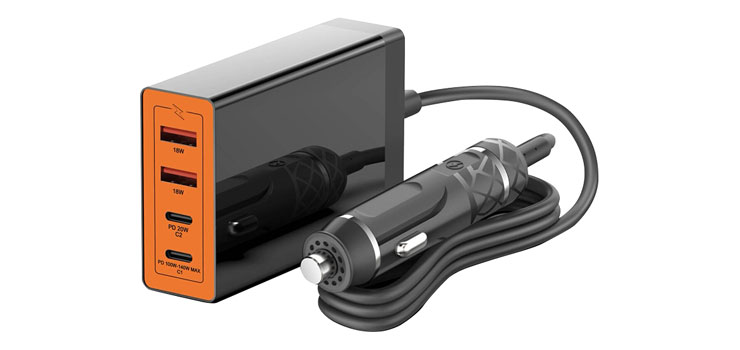USB C 140W PD Car Adapter With 2m Cable