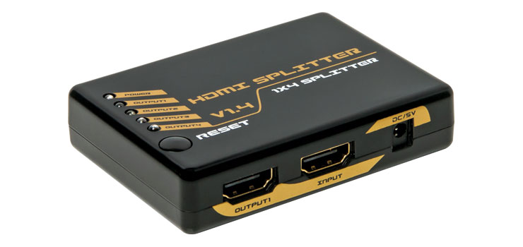 4 Way HDMI Splitter 10.2Gbps Bandwidth