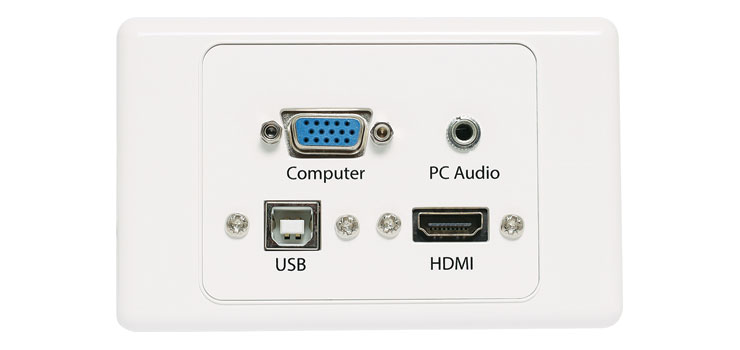 HDMI, VGA, 3.5mm, USB type B Wallplate Flyleads 