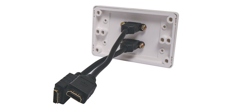 Dual HDMI Wallplate with Flyleads