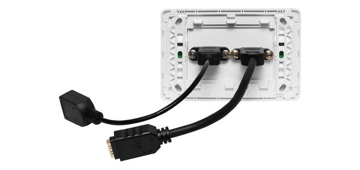 HDMI USB A Horizontal Wallplate With Flyleads - Clipsal Pro