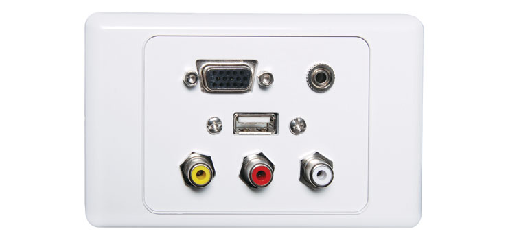 VGA 3.5mm USB A and RCA Wallplate Flyleads