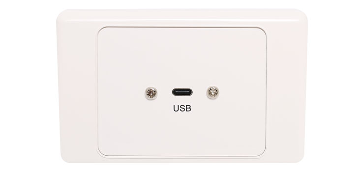 USB C Wallplate With USB A Socket Flylead