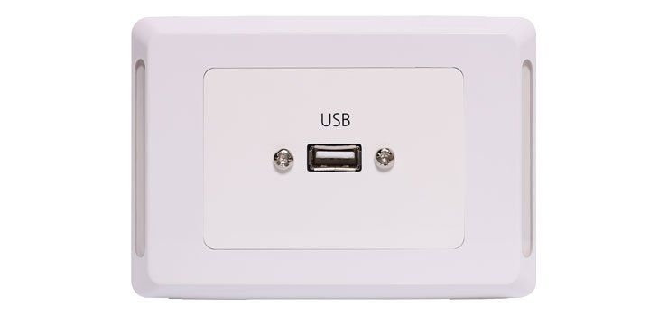 USB A Horizontal Wallplate With Flyleads - Clipsal Pro