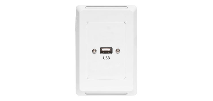 USB A Vertical Wallplate With Flyleads - Clipsal Pro