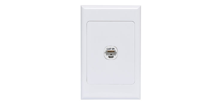 Single RJ45 Cat6A Keystone Wallplate