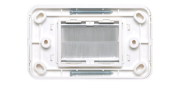Flat White Brush Entry Wallplate