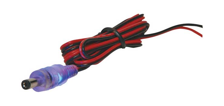 DC Power Lead 2.1mm Plug 1m - Polarity Sensing LED
