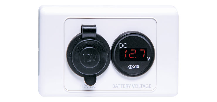 12V DC Car Accessory Socket Battery Meter Wallplate