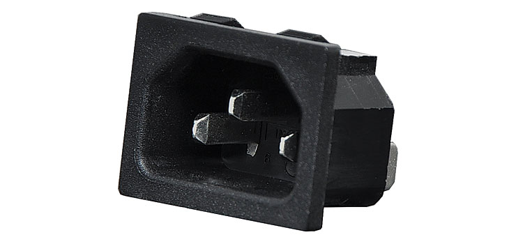 C14 Male  Socket Chassis Snap-In 10A IEC