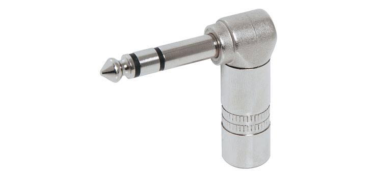 6.35mm 90 Degree Stereo Metal Jack Plug