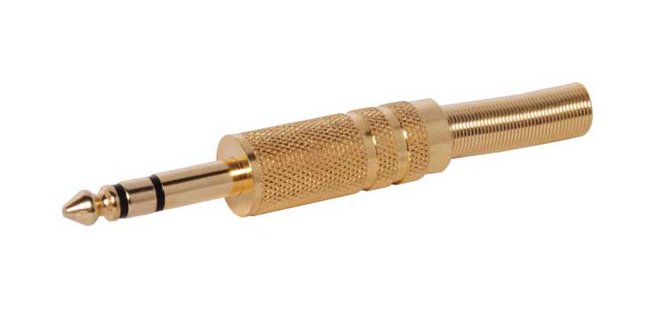 6.35mm Stereo Gold Metal Jack Plug