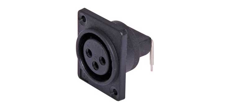 3 Pin Female 90Â¬â PCB / Chassis Mount XLR