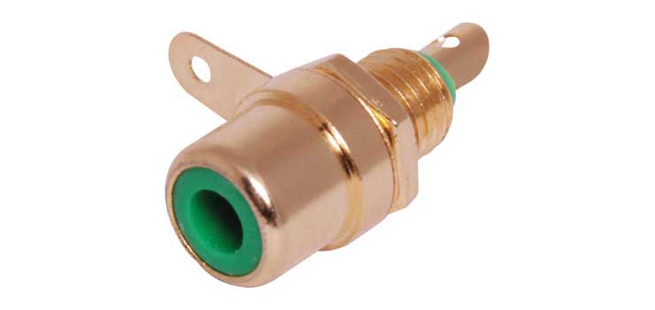 Green RCA Socket Chassis Gold
