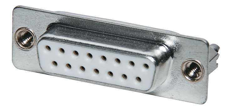 DA15 Female PCB Mount With Board Locks