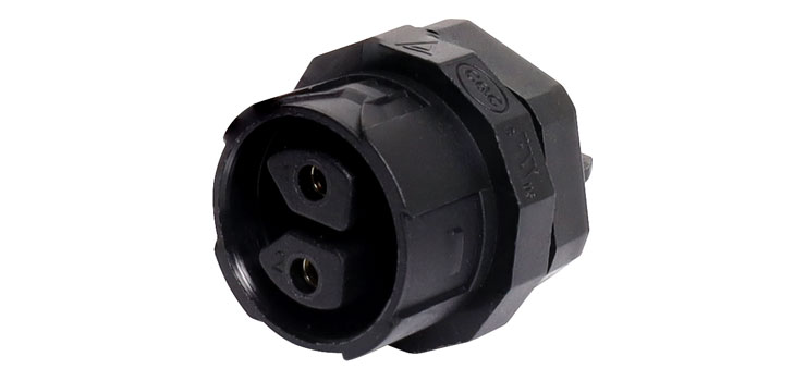 2 Pin 30A Locking Female Chassis IP68 Waterproof Plug
