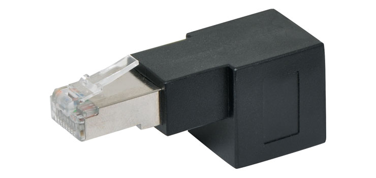 RJ45 Cat6A Right Angle 90Â¬â Up Adaptor