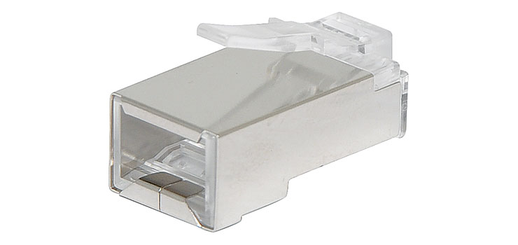 8P8C Shielded Modular Plug Cat6 Through Hole (Suit Solid Cable)