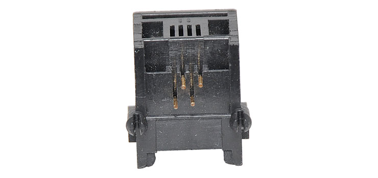 4P4C RJ10 Modular Socket Low Profile PCB Mount
