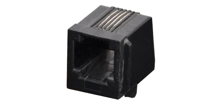 4P4C RJ10 Modular Socket Low Profile PCB Mount