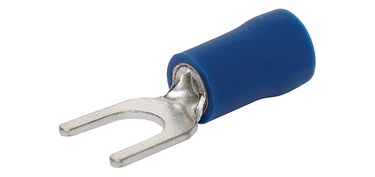 Blue 3mm Fork Crimp Pk 10