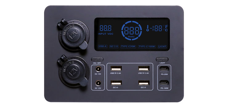 12V DC Power Control Hub With Power Meter Display