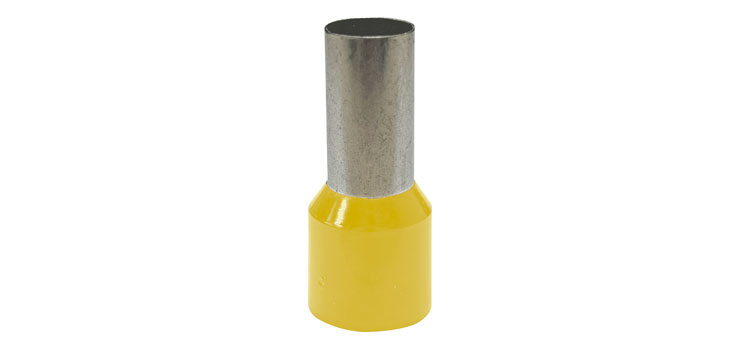 Yellow 25mm Ferrule Terminals Pk 100