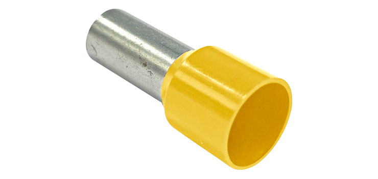 Yellow 25mm Ferrule Terminals Pk 100