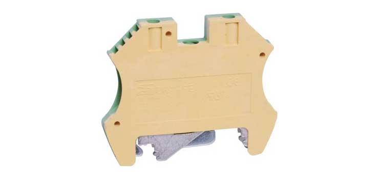 35A 4mm Green/Yellow DIN Rail Terminal 