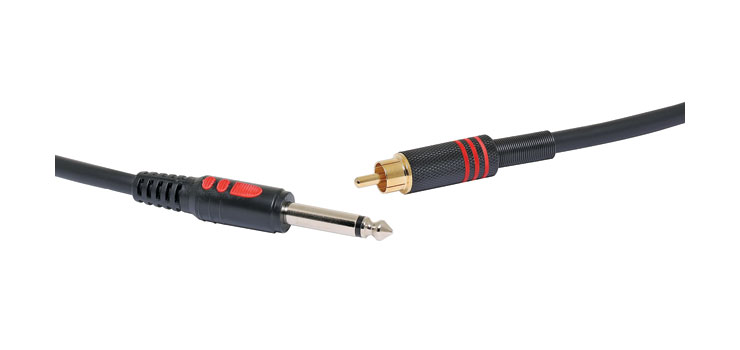 1m 6.35mm TS Jack to RCA Male Microphone Cable