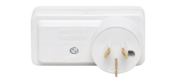 Mains Double Right Adaptor