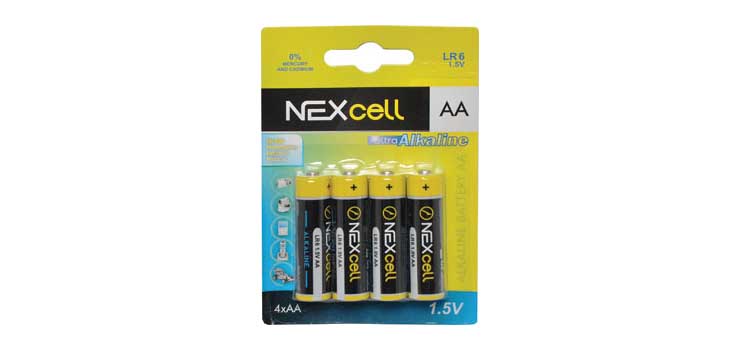AA Nexcell Mercury Free Alkaline Battery 4pk