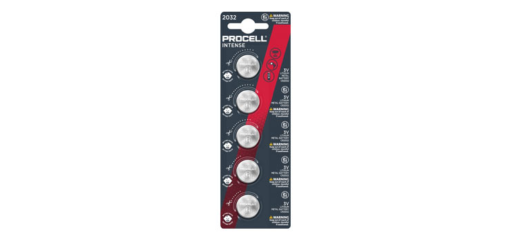 Procell Intense 3V CR2032 Lithium Battery - 5 Pack
