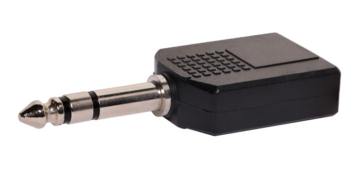 6.35mm Plug to 2 x 6.35mm Socket Adapter