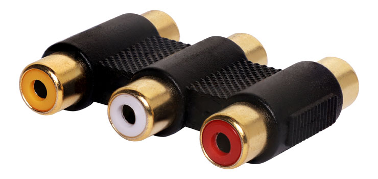 3 RCA Socket to 3 RCA Socket Adapter