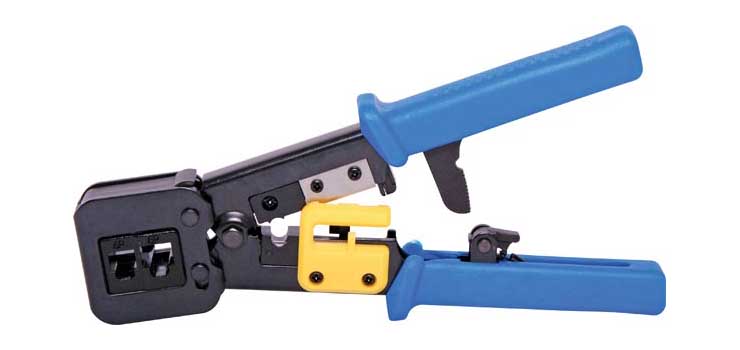 Crimptool Ratchet Modular RJ Connectors Through Hole