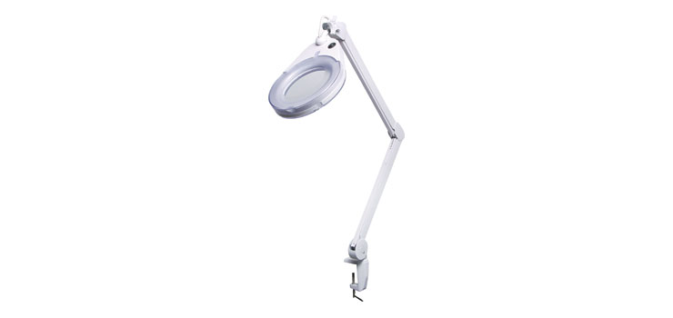 LED Desk Mount Magnifying Lamp 130mm 3 Diopter