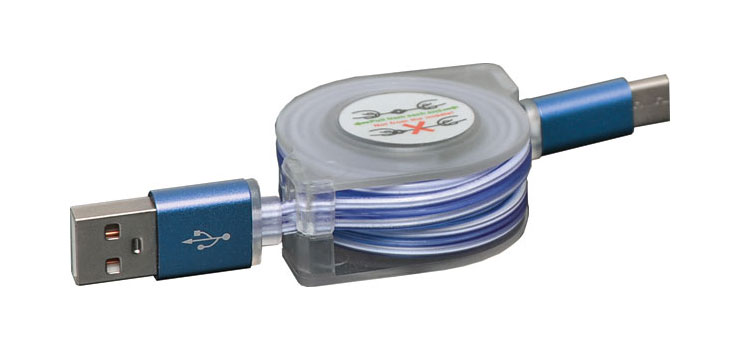 LED USB A-C Retractable Lead 