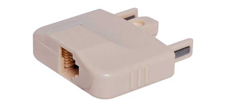 6P4C RJ14 Modular Socket 606M4 IVO Wall Plug Adapter