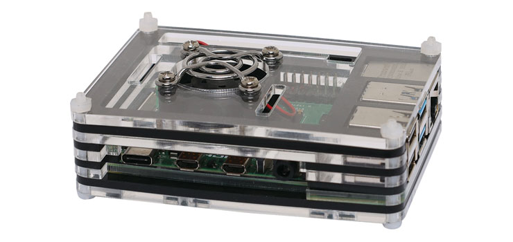 Acrylic Raspberry Pi 4 Case with Cooling Fan