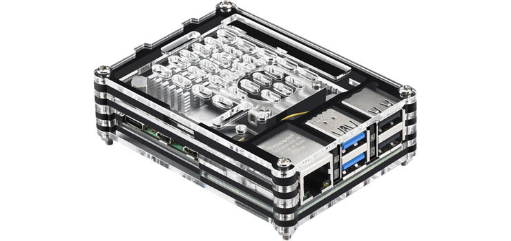Acrylic Raspberry Pi 5 Case with Cooling Fan