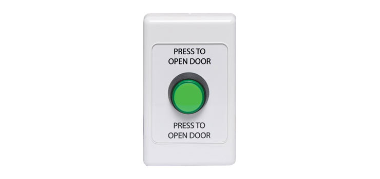 Push To Open Wallplate With Green LED Pushbutton Switch