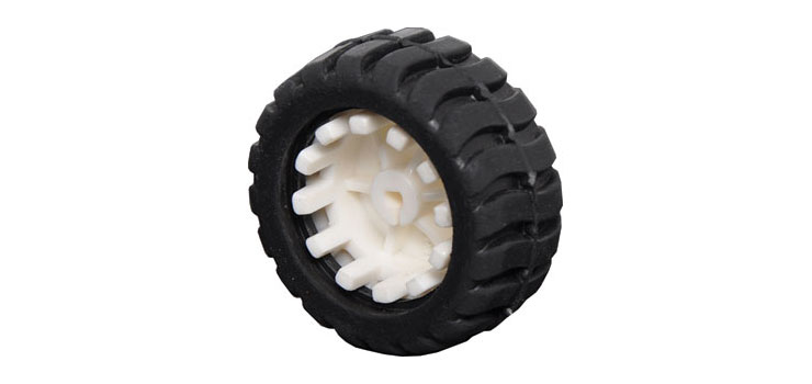 White Plastic Wheel Rubber Tyre For Micro N20 Motors