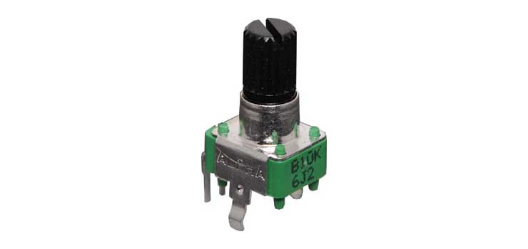 100k Lin 18T Spline 9mm Single Vertical Short PCB Pot 