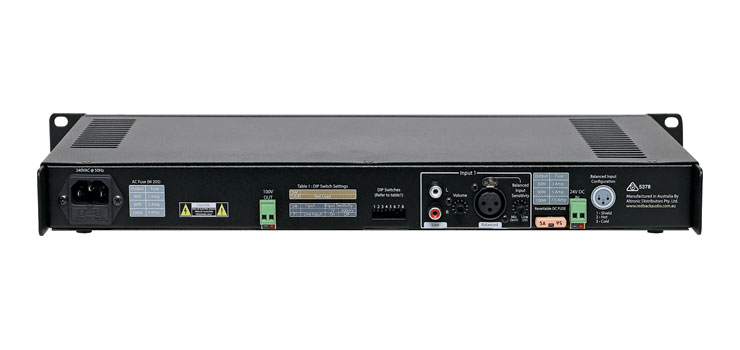 Compact 1RU Public Address 100V Amplifier 60W