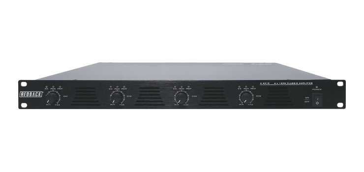 4 x 120W Class D Public Address Amplifier