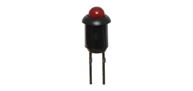 Red 6.5mcd 3mm LED With Bezel