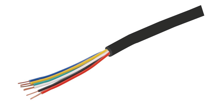 14/0.20 Black 6 Core Security Cable